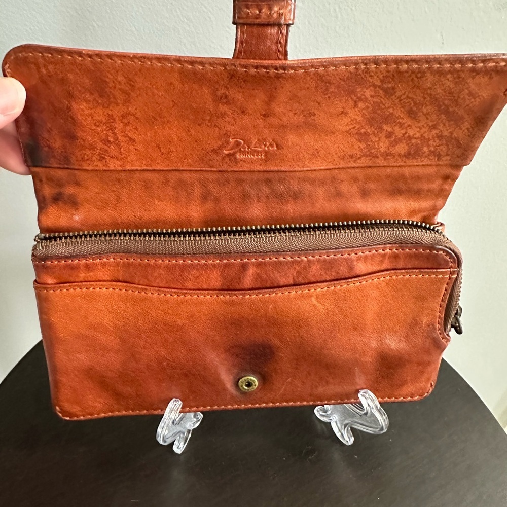 Dakota Leather Long Wallet – Brown / Burnt Orange - Picture 2 of 15